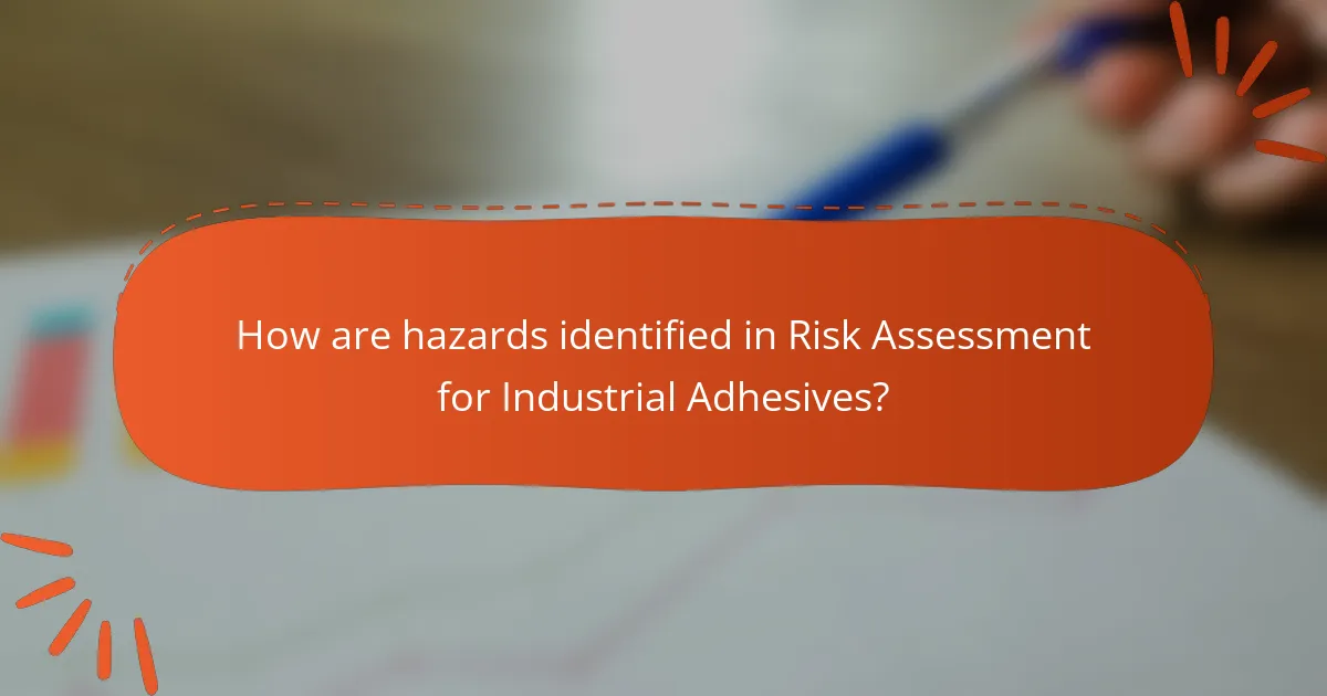 How are hazards identified in Risk Assessment for Industrial Adhesives?