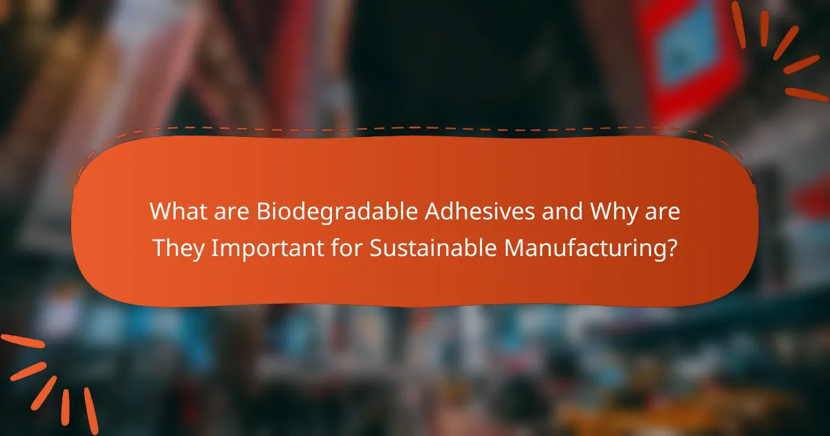 What are Biodegradable Adhesives and Why are They Important for Sustainable Manufacturing?