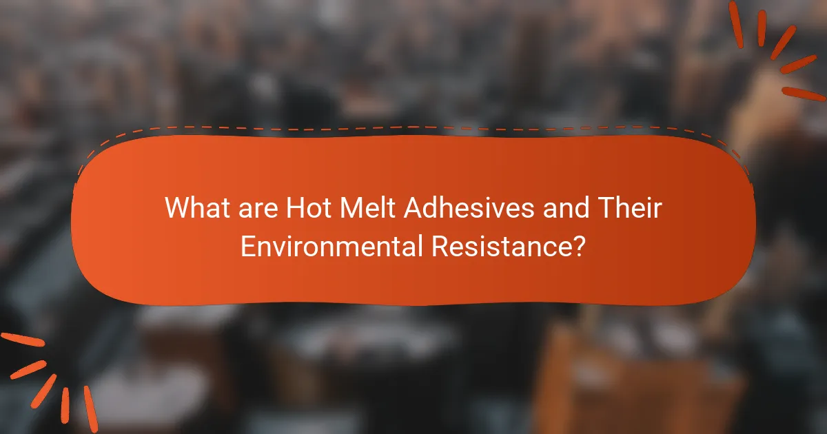 What are Hot Melt Adhesives and Their Environmental Resistance?