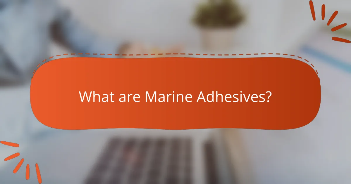What are Marine Adhesives?