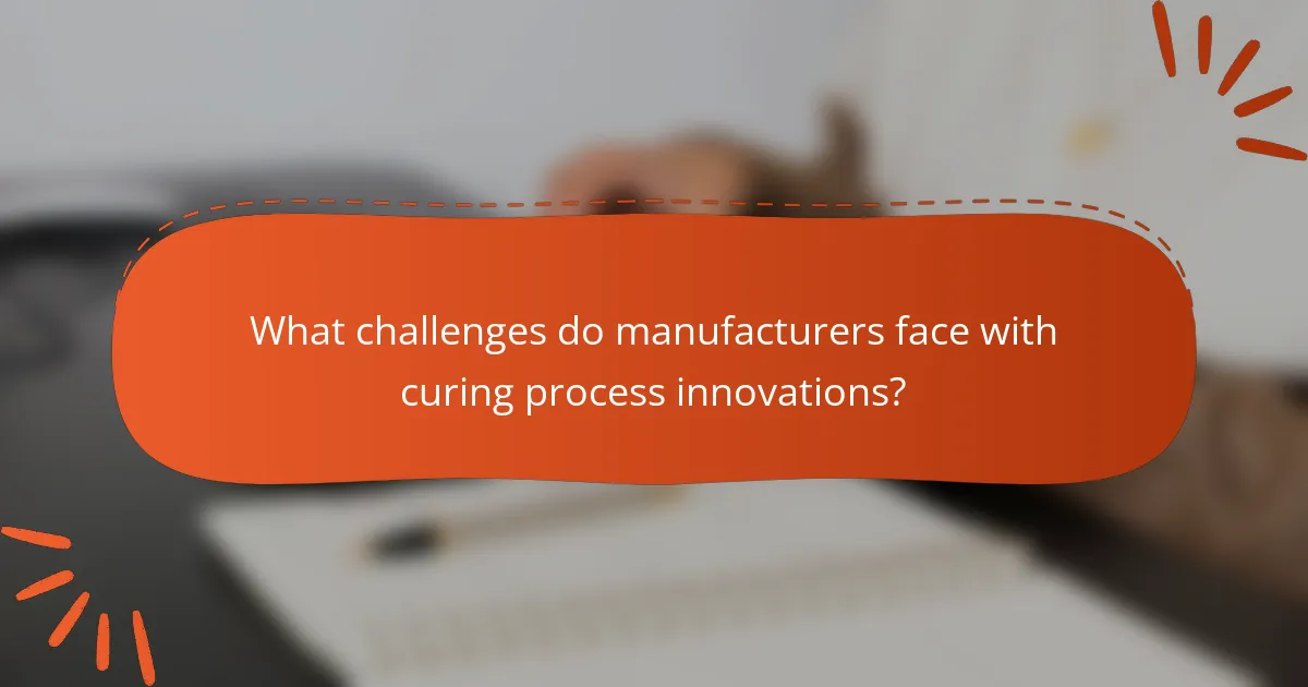 What challenges do manufacturers face with curing process innovations?