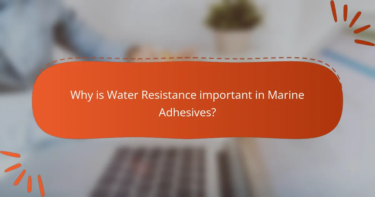 Why is Water Resistance important in Marine Adhesives?